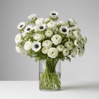 Pure White Anemone & Ranunculus Arrangement - Maison Antonius Paris - Maison Antonius Paris